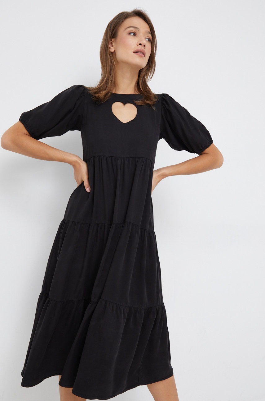 

Сукня Desigual колір чорний midi розкльошена
