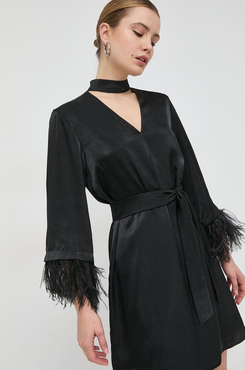 Marella rochie culoarea negru, mini, drept answear.ro imagine megaplaza.ro