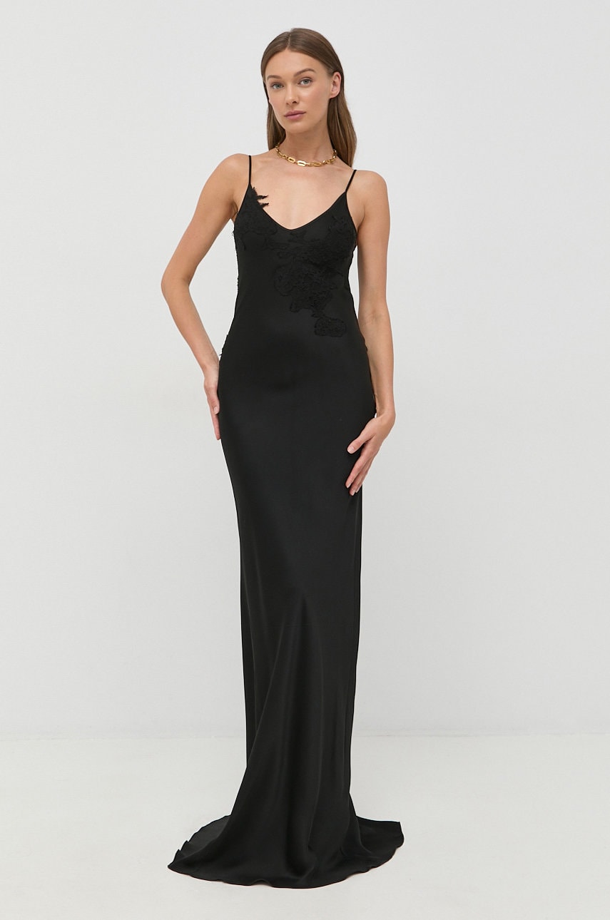Victoria Beckham rochie culoarea negru, maxi, drept
