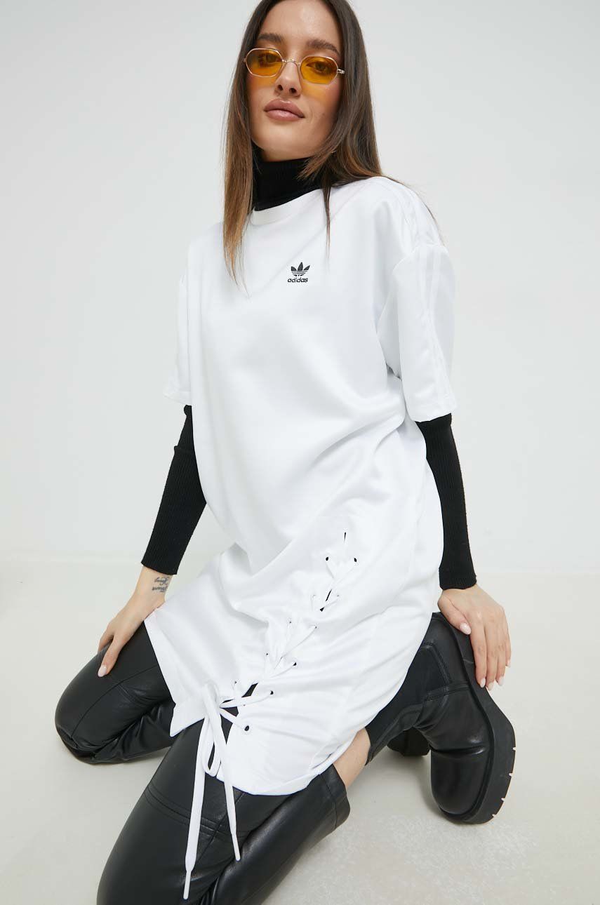 Šaty adidas Originals Always Original bílá barva, mini - bílá -  Hlavní materiál: 100% Recyklov