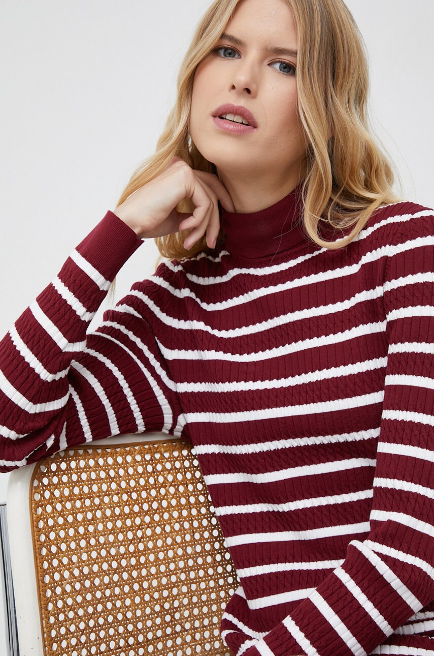 Сукня Tommy Hilfiger колір бордовий midi облягаюча
