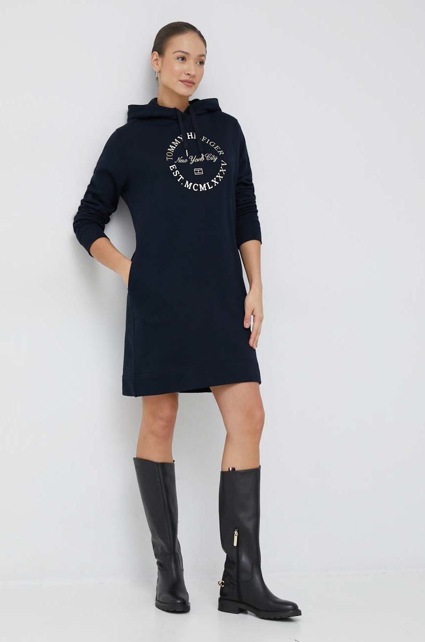 

хлопковое платье Tommy Hilfiger цвет синий mini oversize