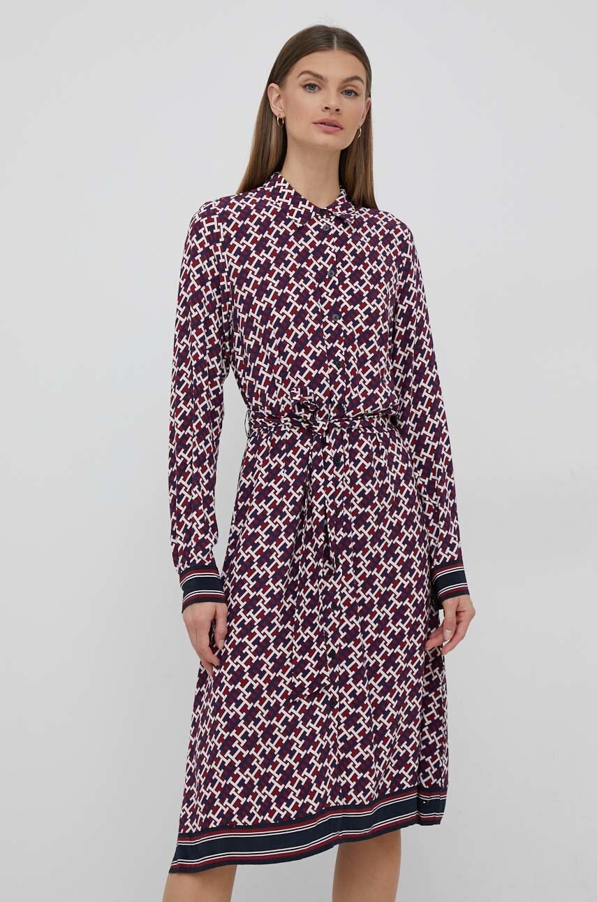 

Платье Tommy Hilfiger цвет бордовый midi прямая