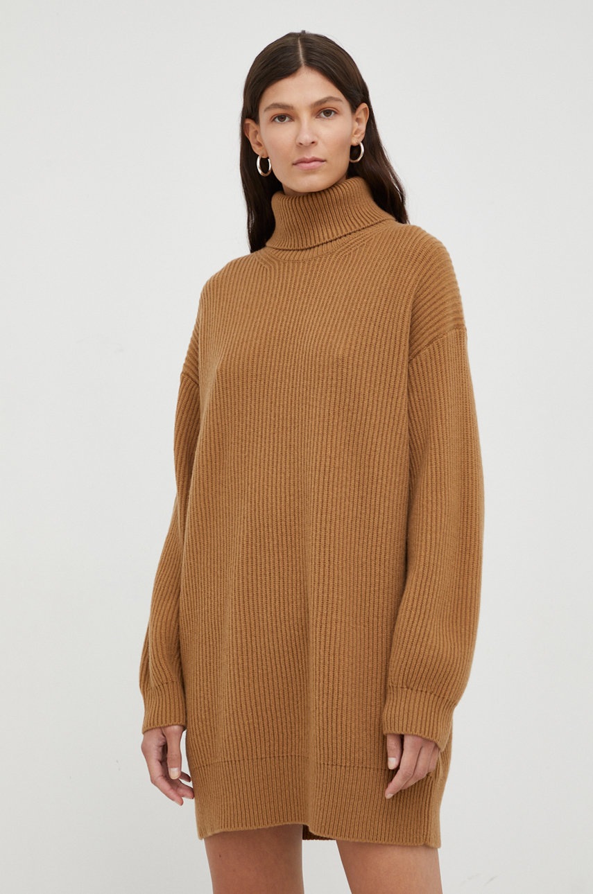 

Шерстяное платье Drykorn цвет коричневый mini oversize