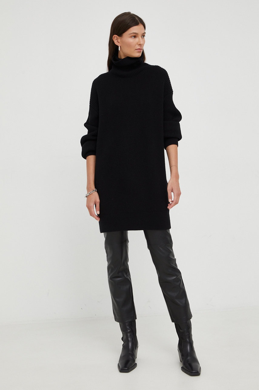 

Вовняна сукня Drykorn колір чорний mini oversize
