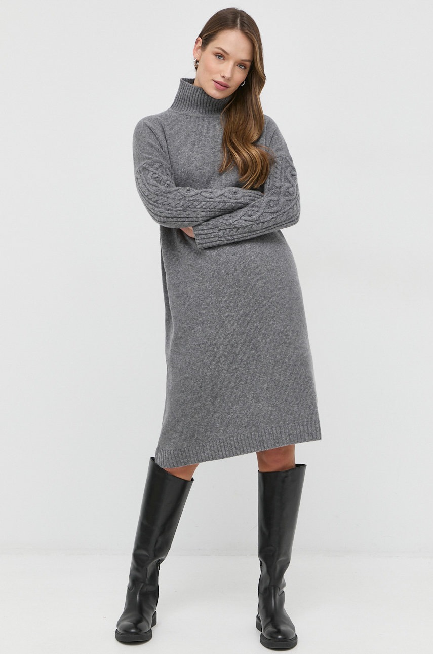 

Вовняна сукня Weekend Max Mara колір сірий mini oversize