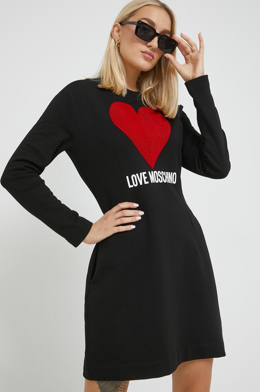 

Платье Love Moschino цвет чёрный mini расклешённая