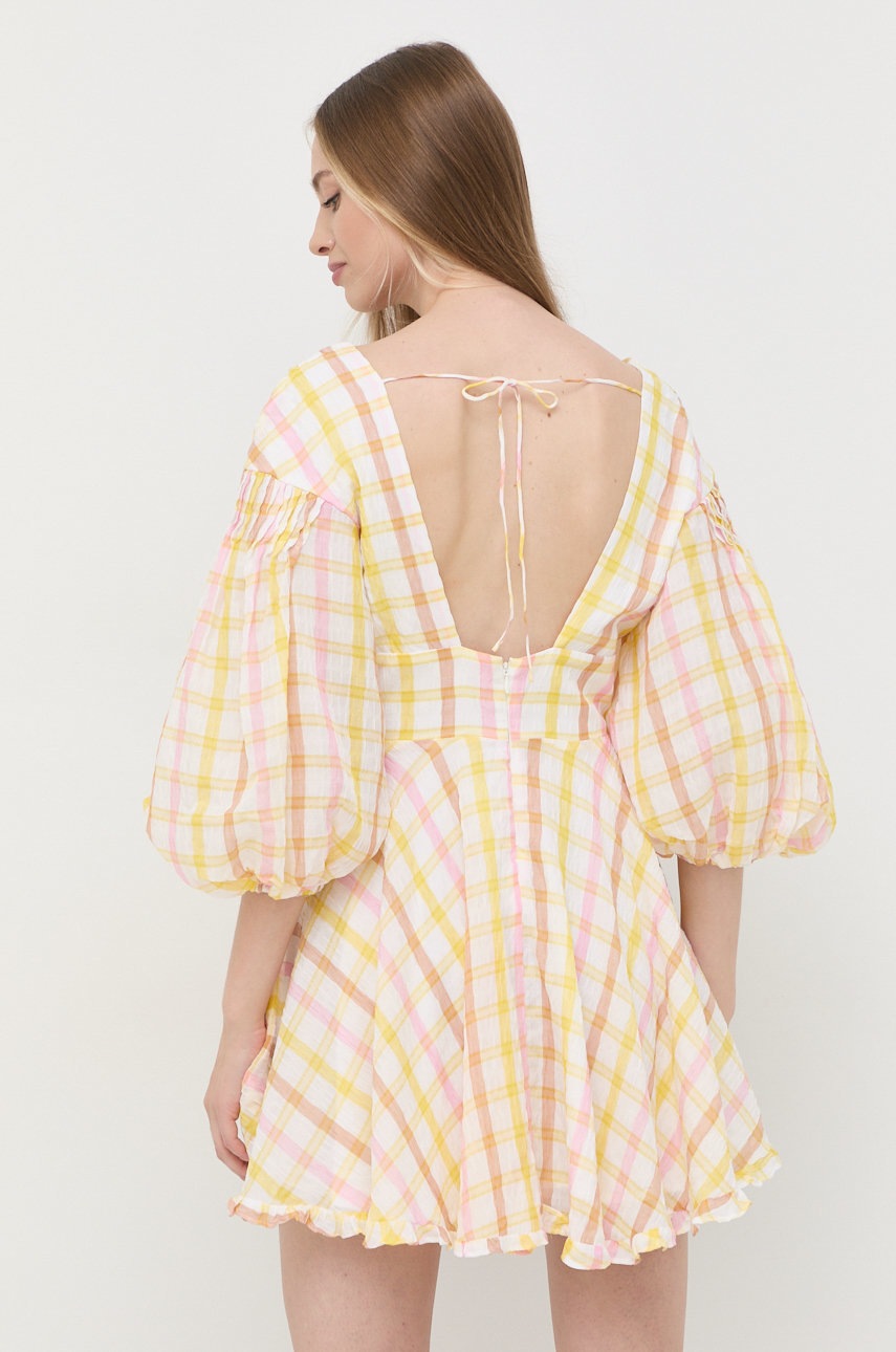 

Платье For Love & Lemons цвет жёлтый mini расклешённая