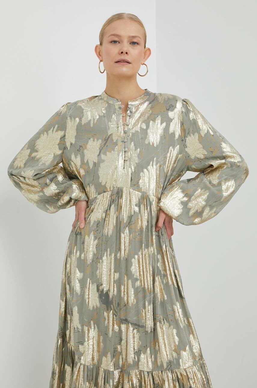 

Сукня Bruuns Bazaar Hollyhock Larke колір золотий maxi розкльошена