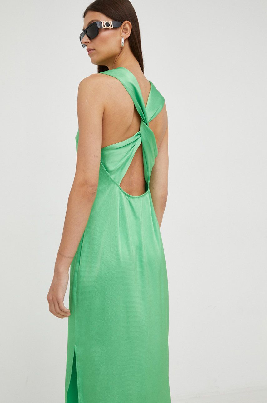 Samsoe Samsoe rochie culoarea verde, maxi, drept answear.ro