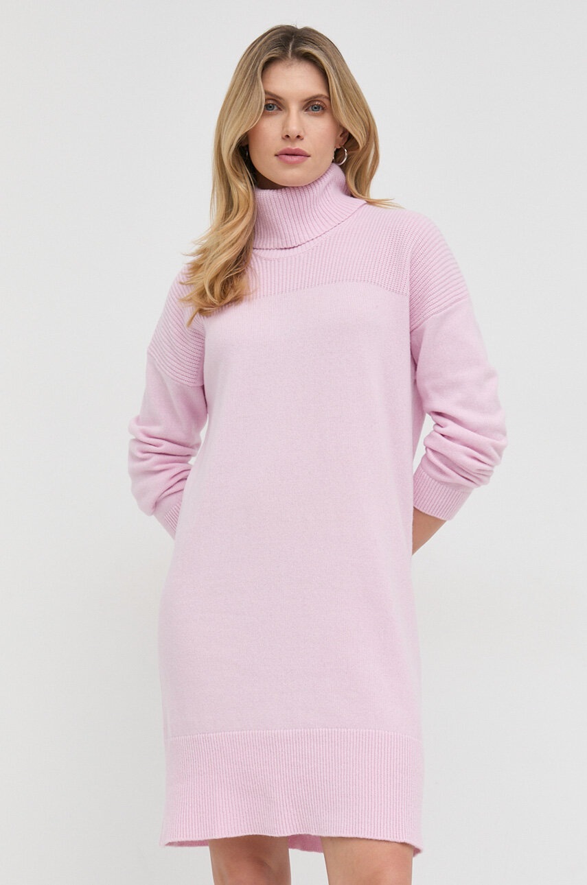 

Вовняна сукня Liu Jo колір рожевий mini oversize