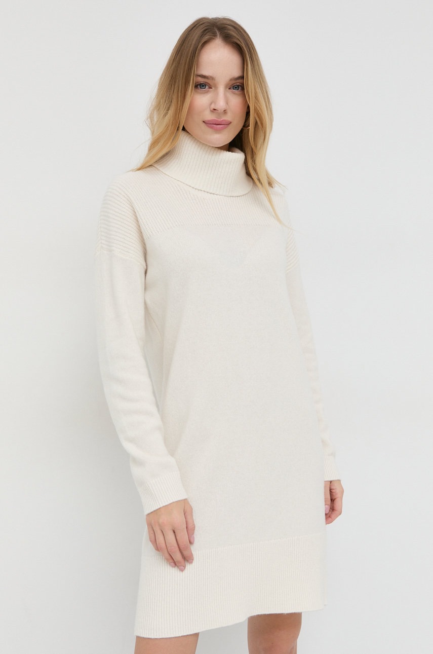 

Вовняна сукня Liu Jo колір бежевий mini oversize