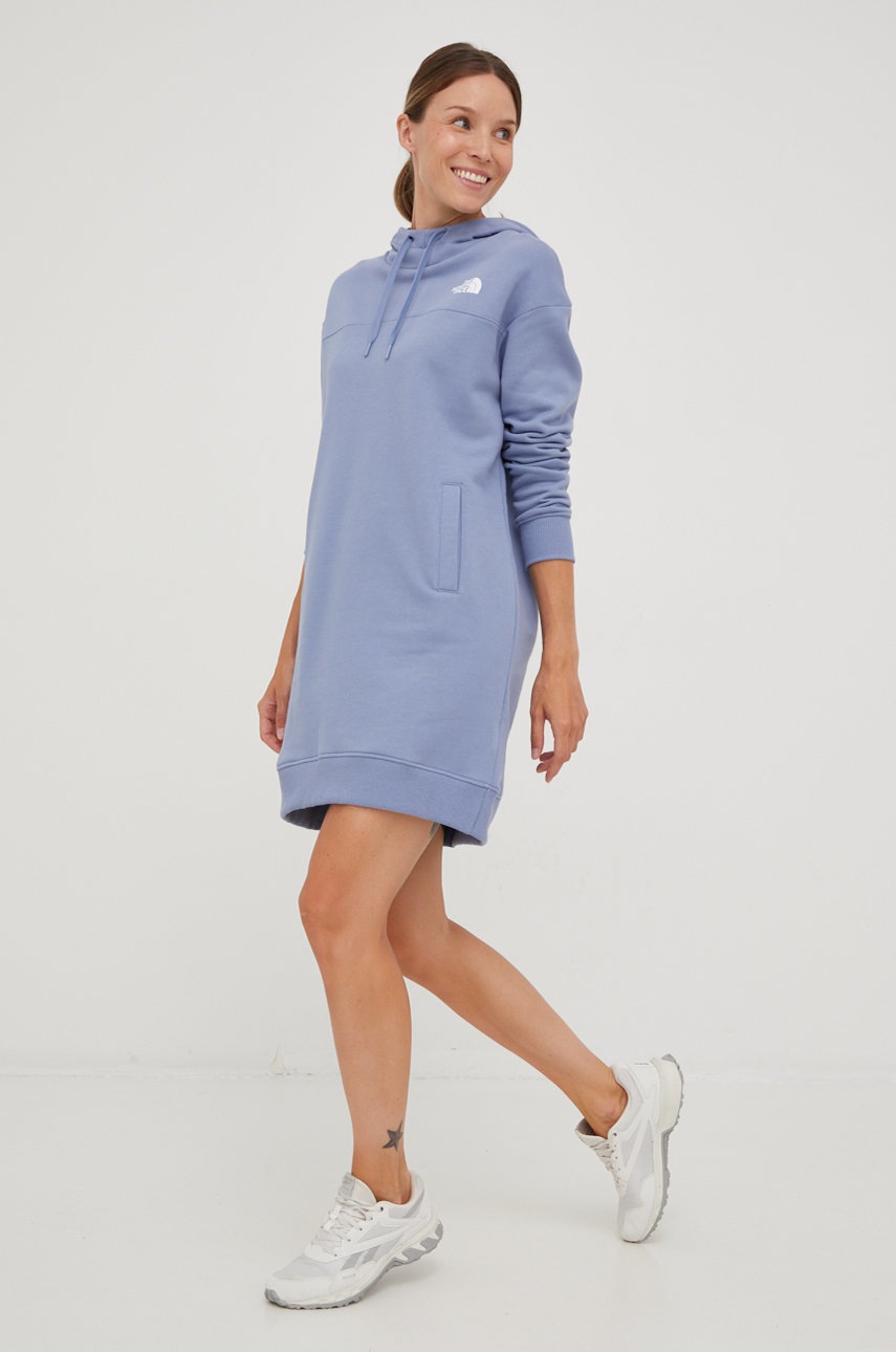 

Хлопковое платье The North Face цвет фиолетовый mini oversize