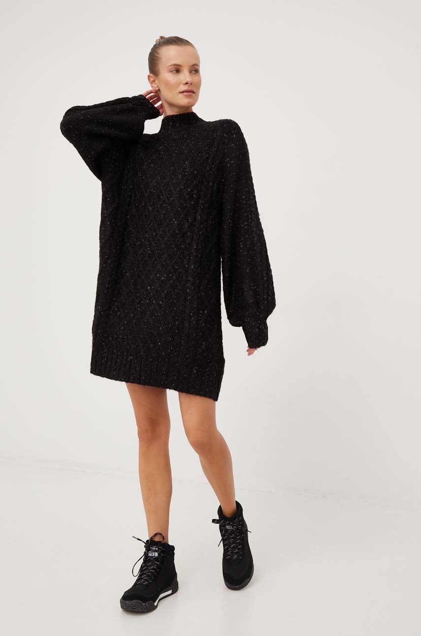 Сукня Billabong колір чорний mini oversize