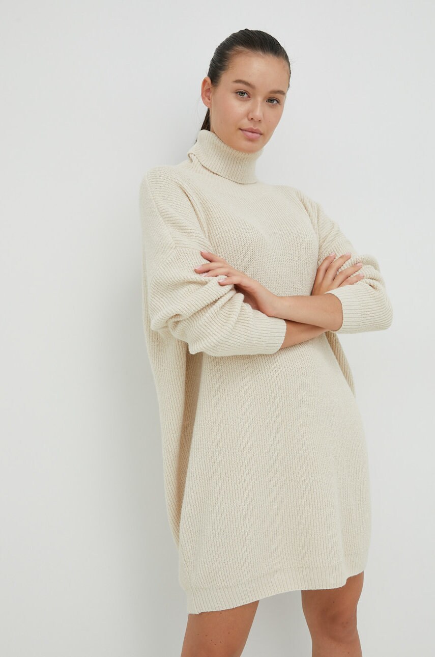 Billabong rochie culoarea bej, mini, oversize