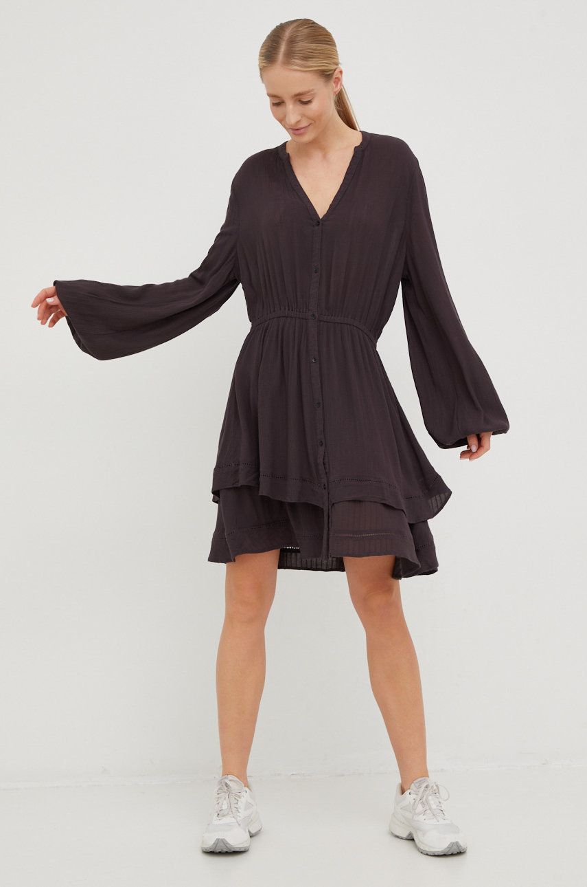 Billabong rochie culoarea gri, midi, oversize answear.ro imagine megaplaza.ro