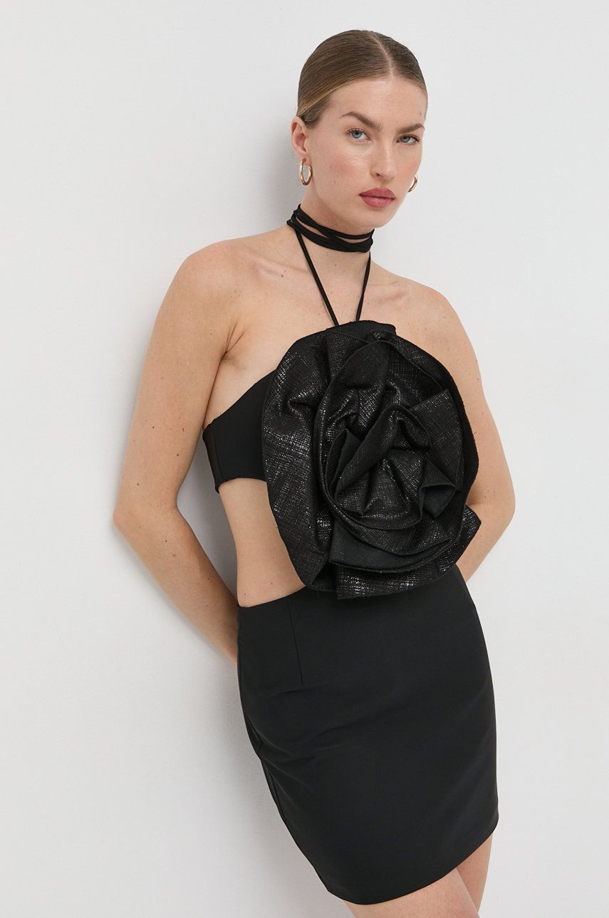 Elisabetta Franchi rochie culoarea negru, mini, mulata