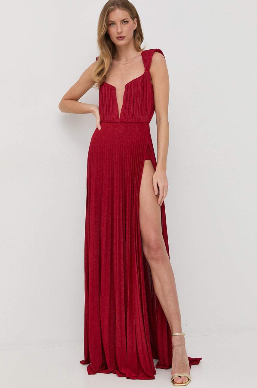 

Платье Elisabetta Franchi цвет красный maxi расклешённая