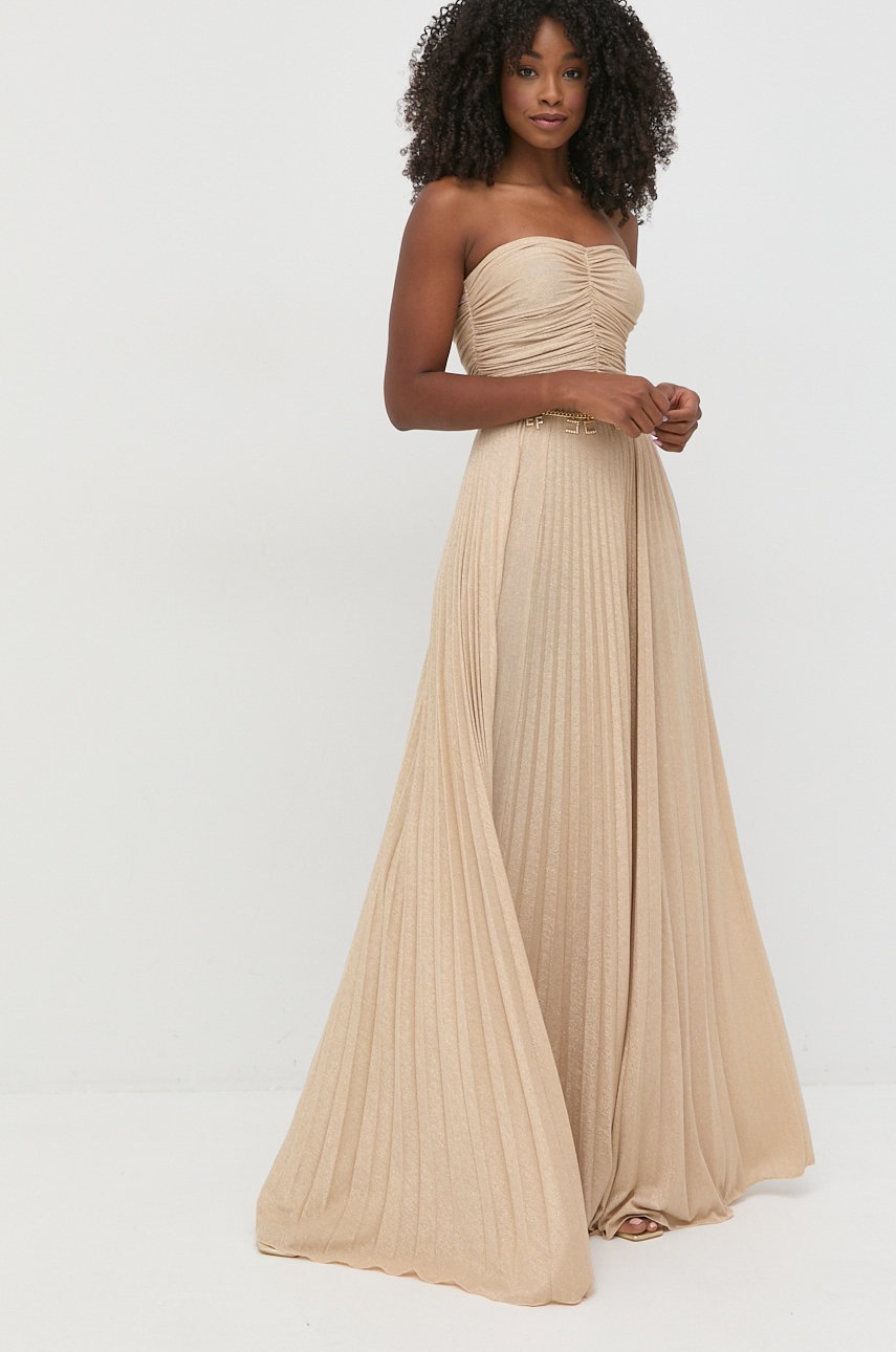 

Платье Elisabetta Franchi цвет золотой maxi прямая