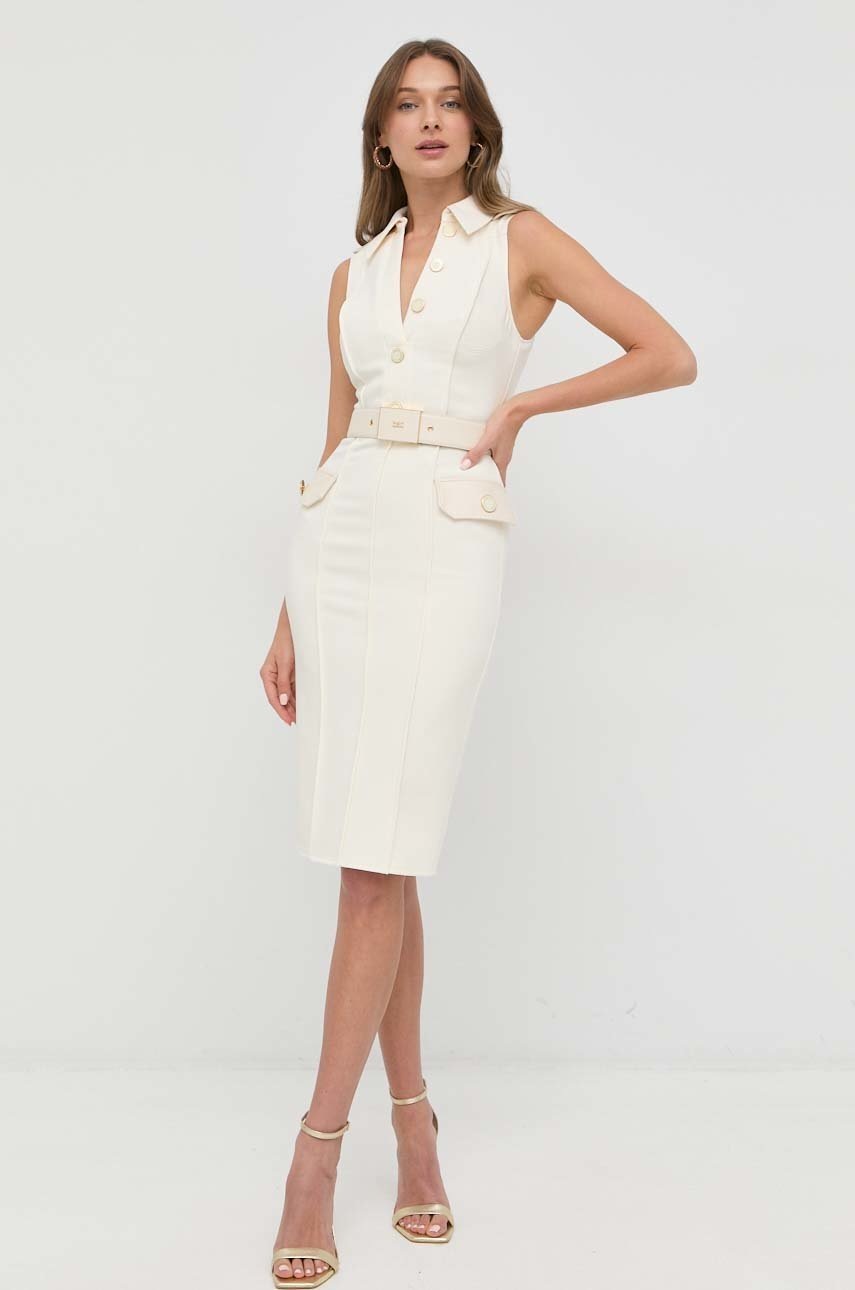 

Платье Elisabetta Franchi цвет бежевый mini облегающая