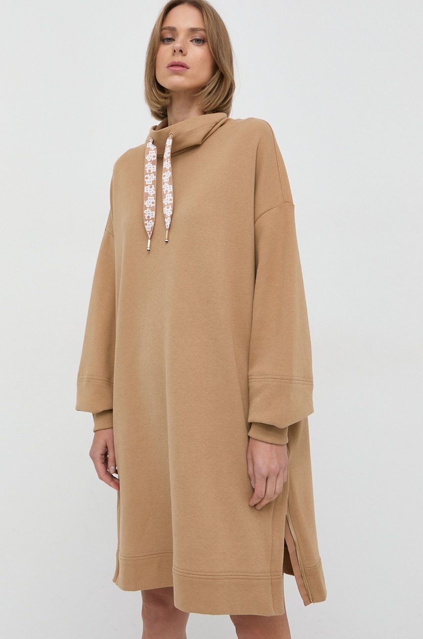 

Платье BOSS цвет бежевый mini oversize
