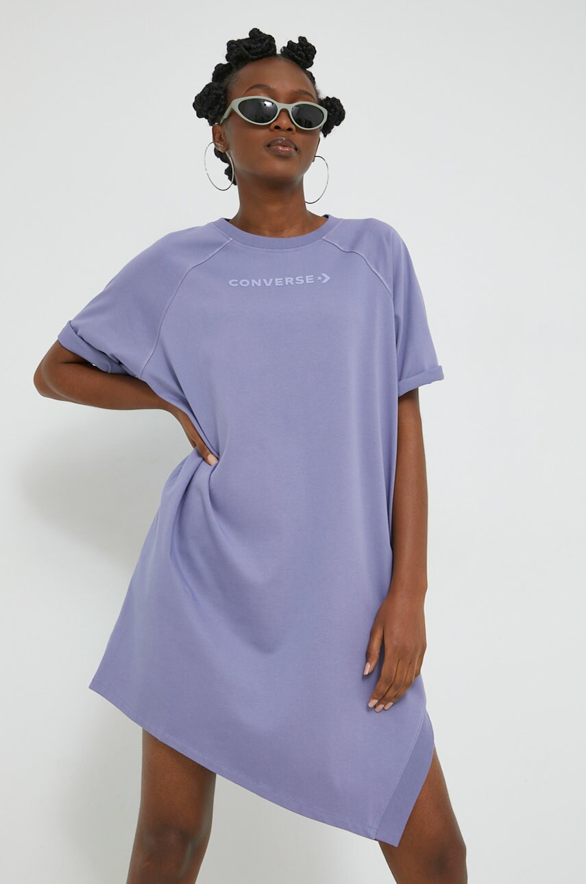 Converse rochie culoarea violet, mini, oversize