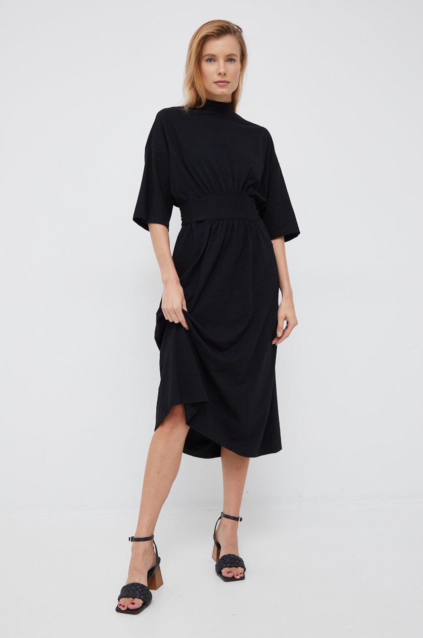 

Сукня United Colors of Benetton колір чорний midi oversize