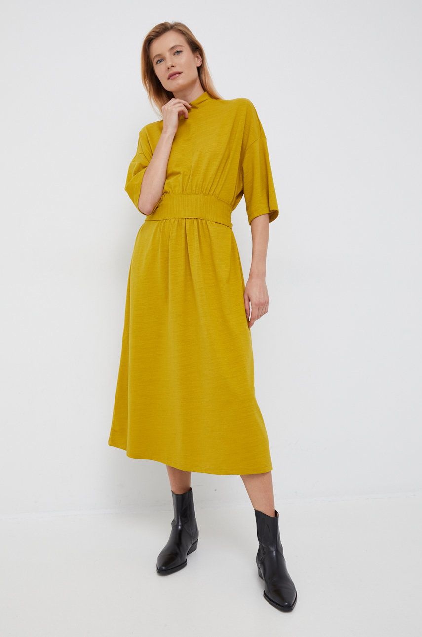 United Colors of Benetton sukienka kolor żółty midi oversize