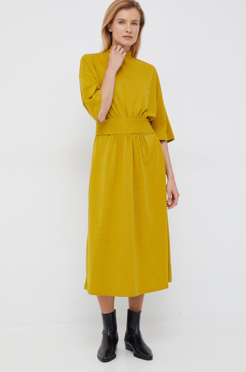 

Платье United Colors of Benetton цвет жёлтый midi oversize