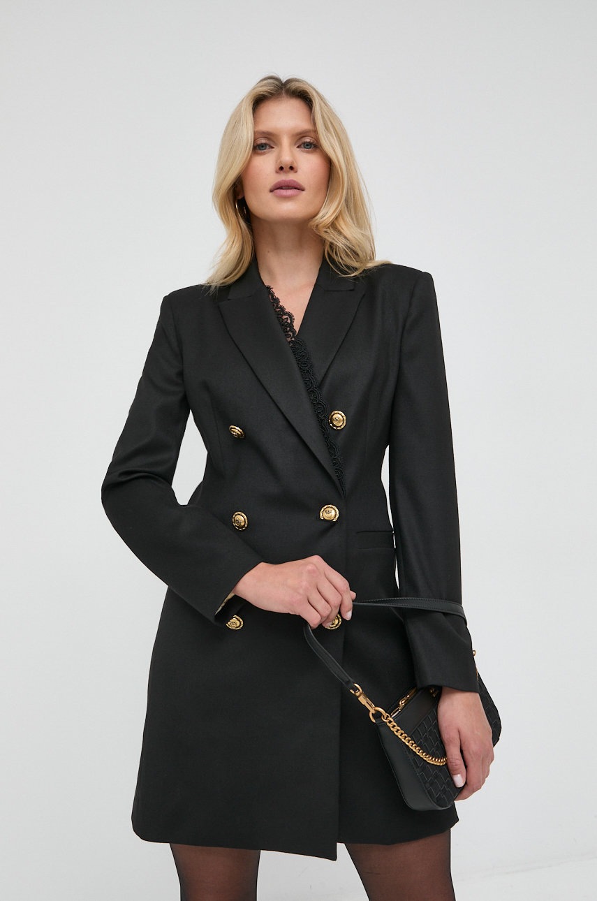 

Шерстяное платье Pinko цвет чёрный mini прямая