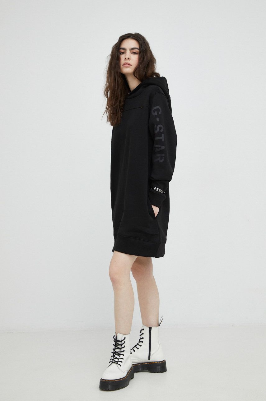 G-Star Raw rochie culoarea negru, mini, oversize
