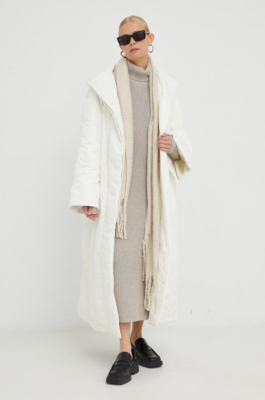 

Хлопковое платье Marc O'Polo цвет серый midi oversize