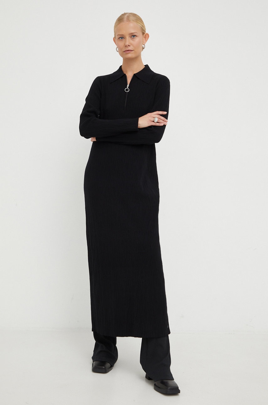 Marc o'polo rochie denim culoarea negru, maxi, drept