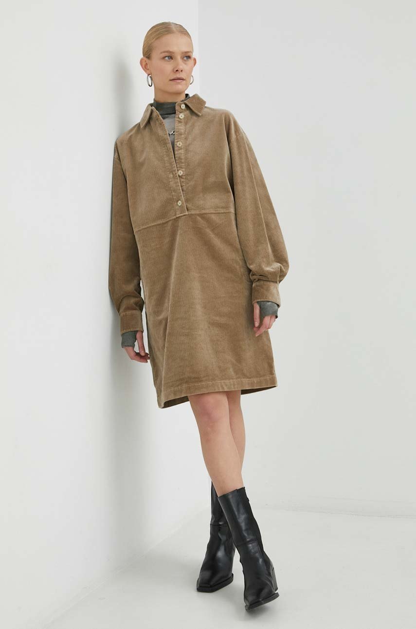 

Вельветова сукня Marc O'Polo Denim колір бежевий mini oversize