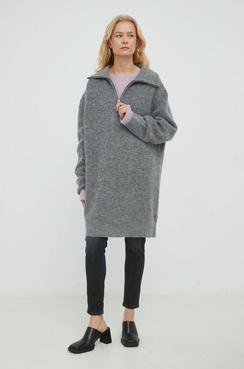 

Шерстяное платье Marc O'Polo Denim цвет серый mini oversize