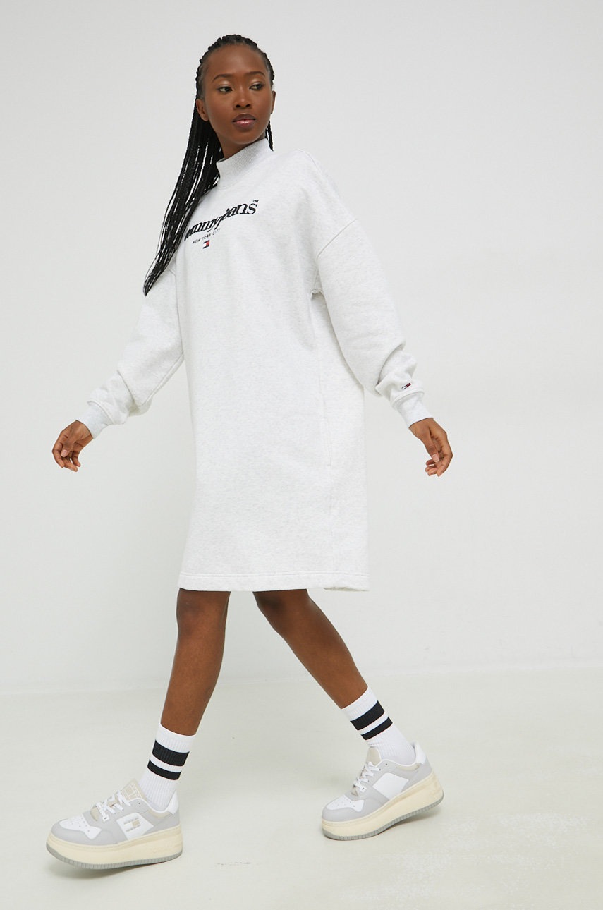 

Платье Tommy Jeans цвет серый midi oversize