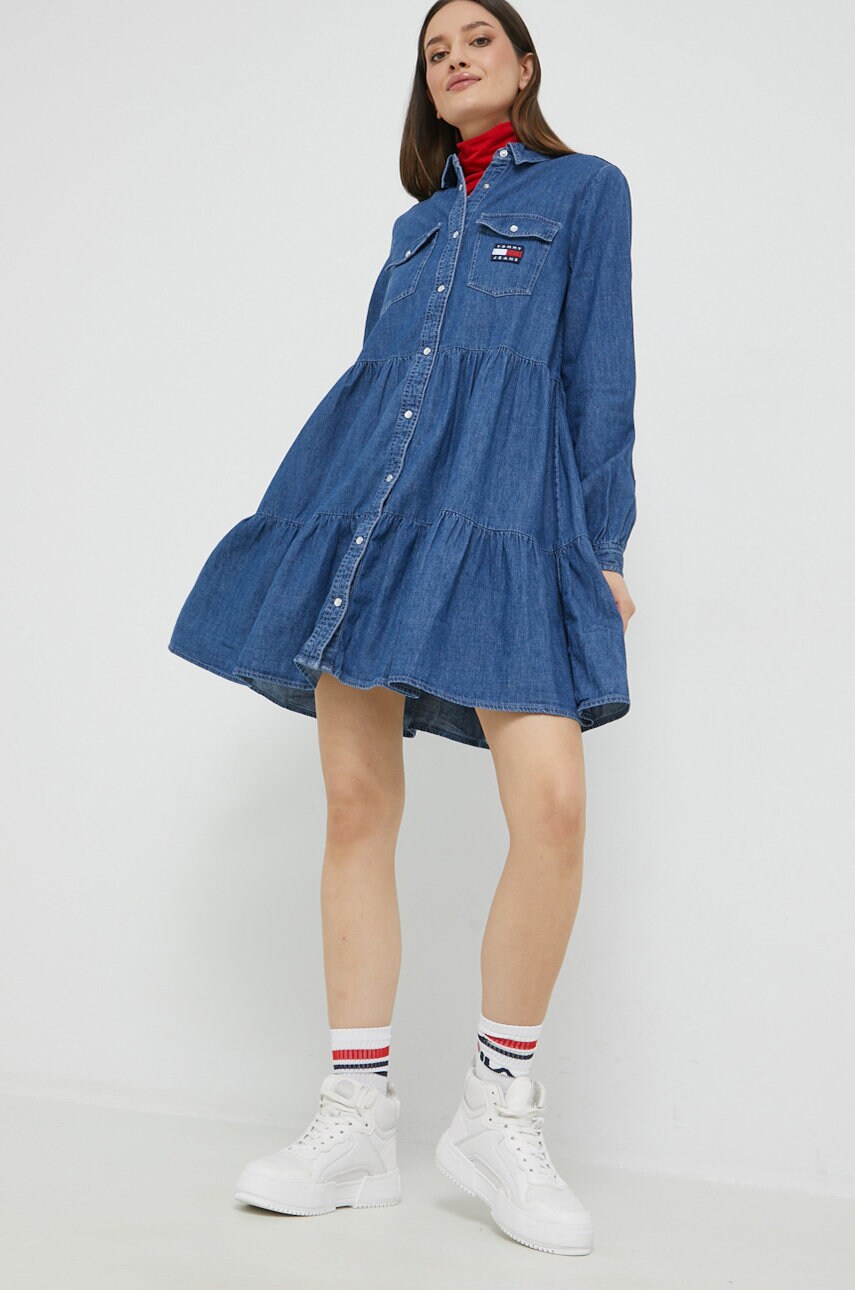 

Джинсова сукня Tommy Jeans mini розкльошена