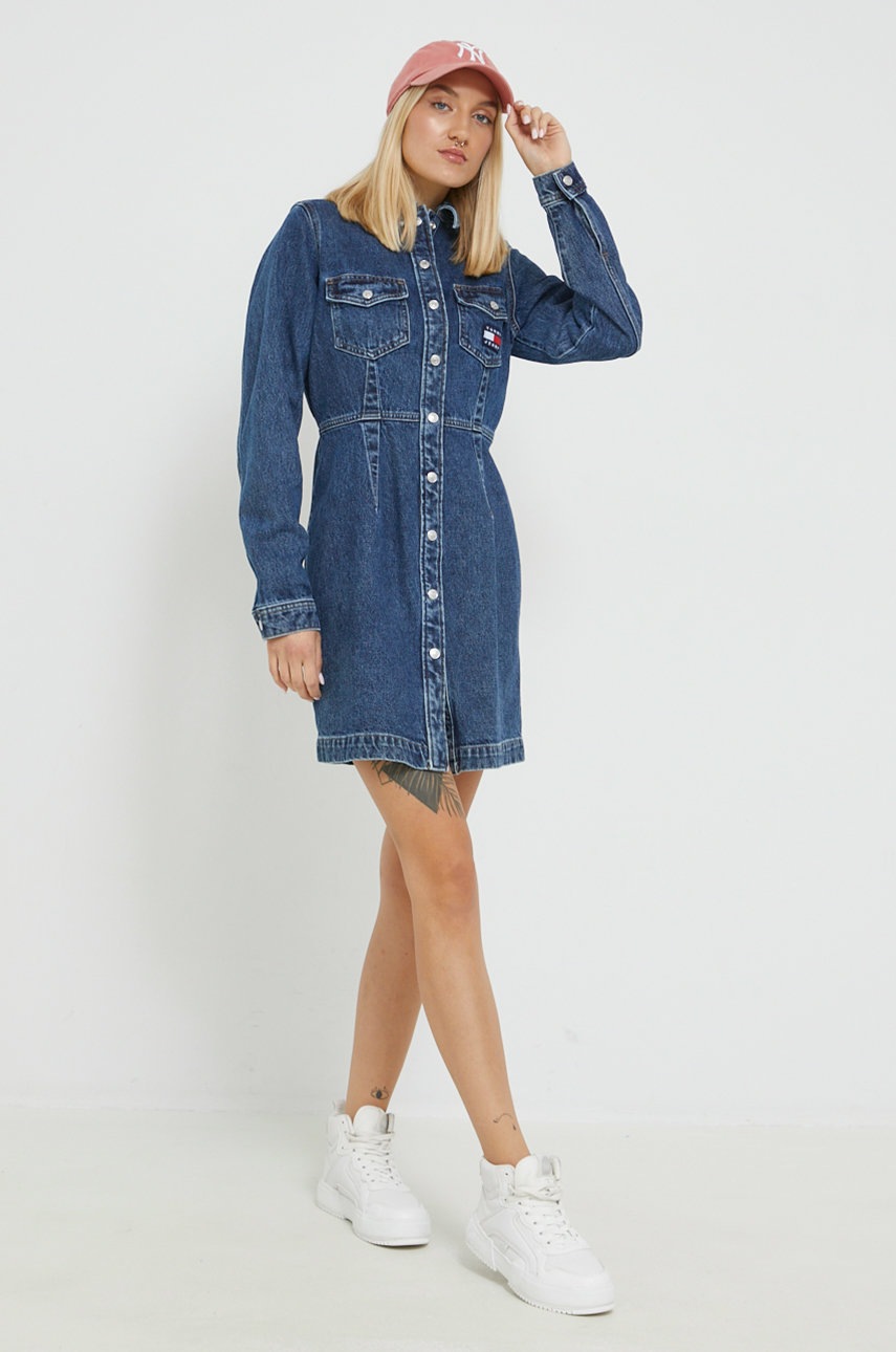 

Платье Tommy Jeans цвет синий mini прямая