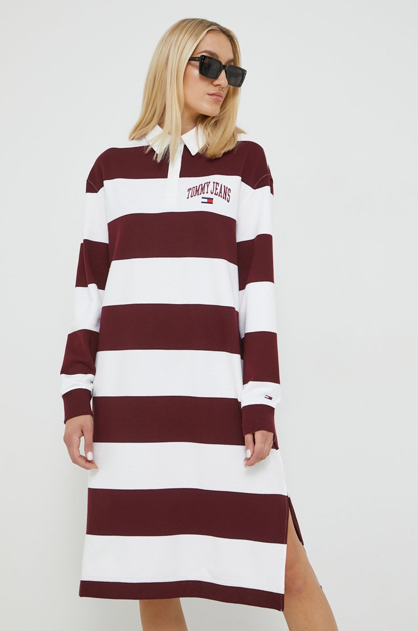 

Бавовняна сукня Tommy Jeans колір білий mini пряма