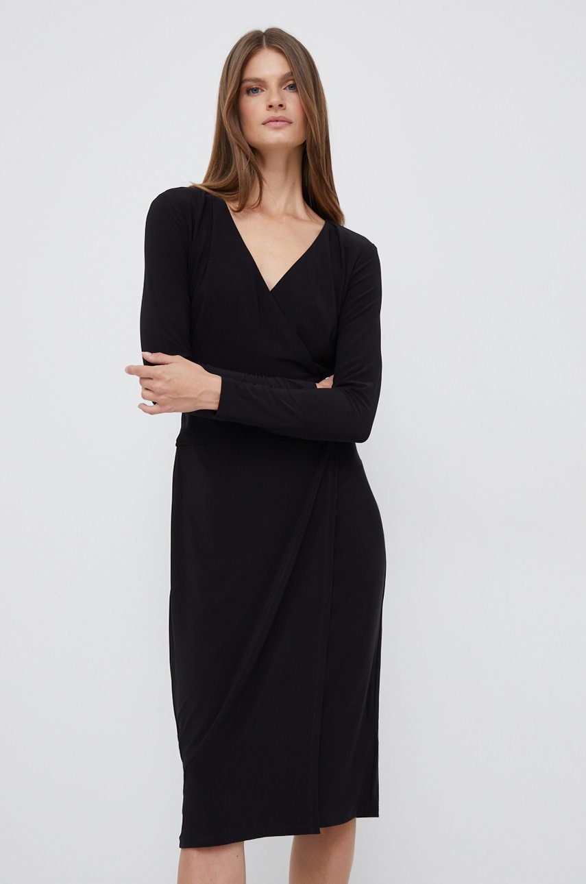 

Сукня Lauren Ralph Lauren колір чорний midi пряма