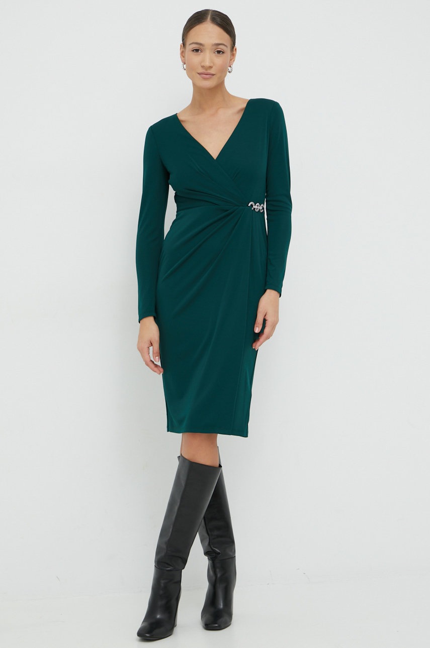 

Сукня Lauren Ralph Lauren колір зелений midi пряма
