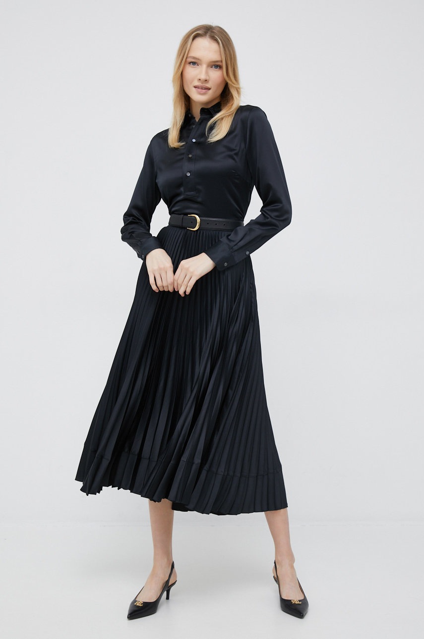 

Платье Polo Ralph Lauren цвет чёрный maxi расклешённая