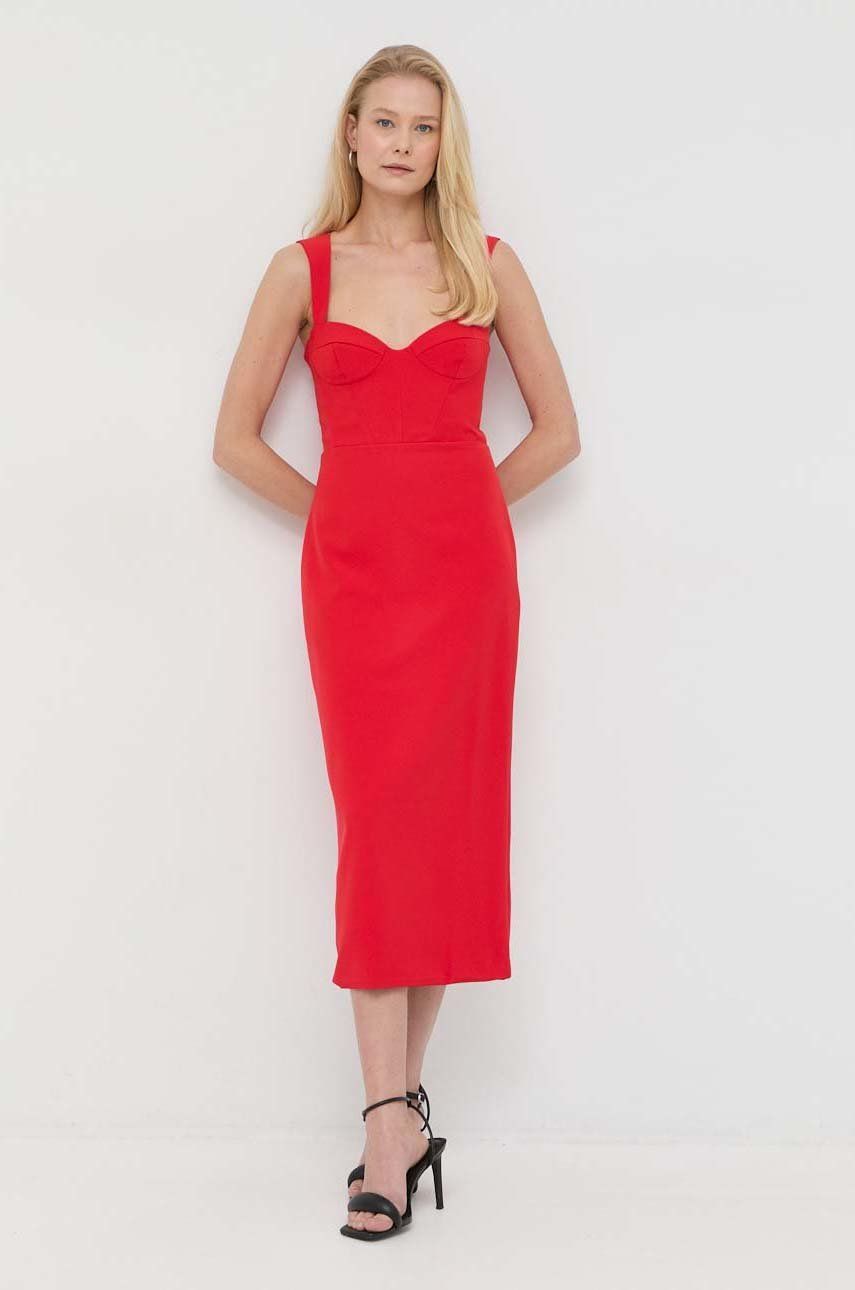 Bardot rochie culoarea rosu, midi, mulata answear.ro imagine noua gjx.ro