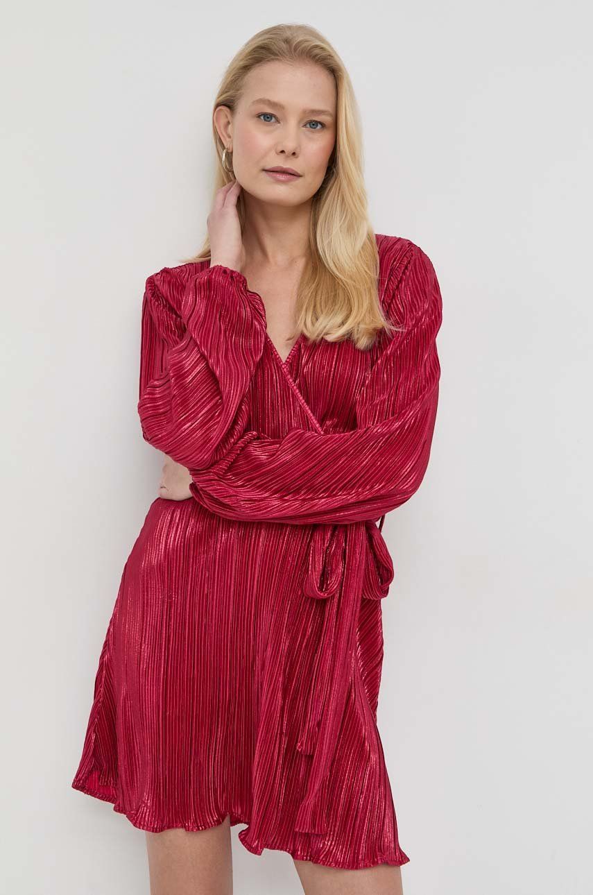 Bardot rochie culoarea rosu, mini, evazati answear.ro imagine noua