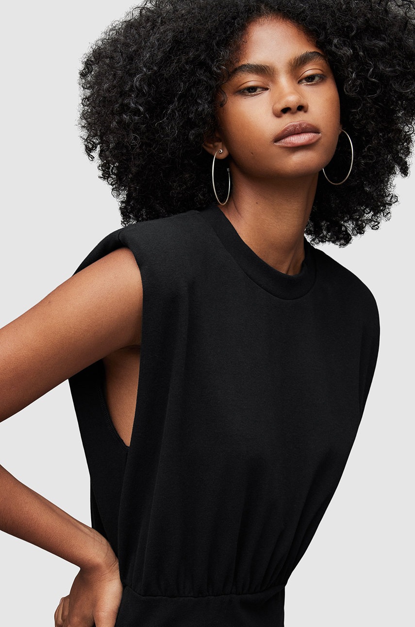

Хлопковое платье AllSaints цвет чёрный mini oversize
