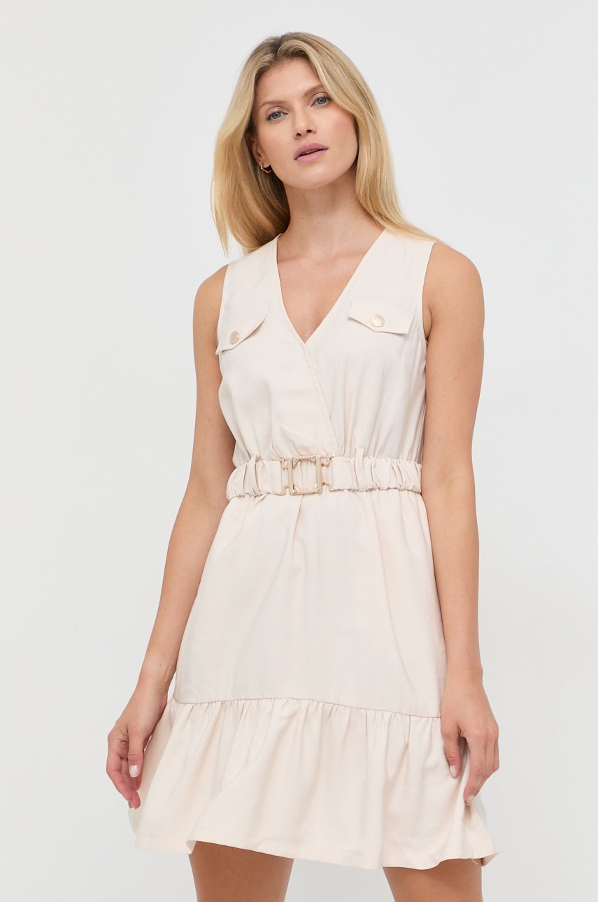 Morgan rochie culoarea bej, mini, evazati answear.ro