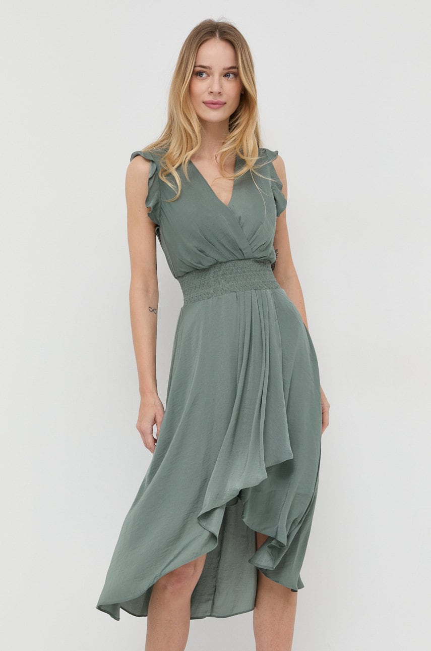 Morgan rochie culoarea verde, mini, evazati