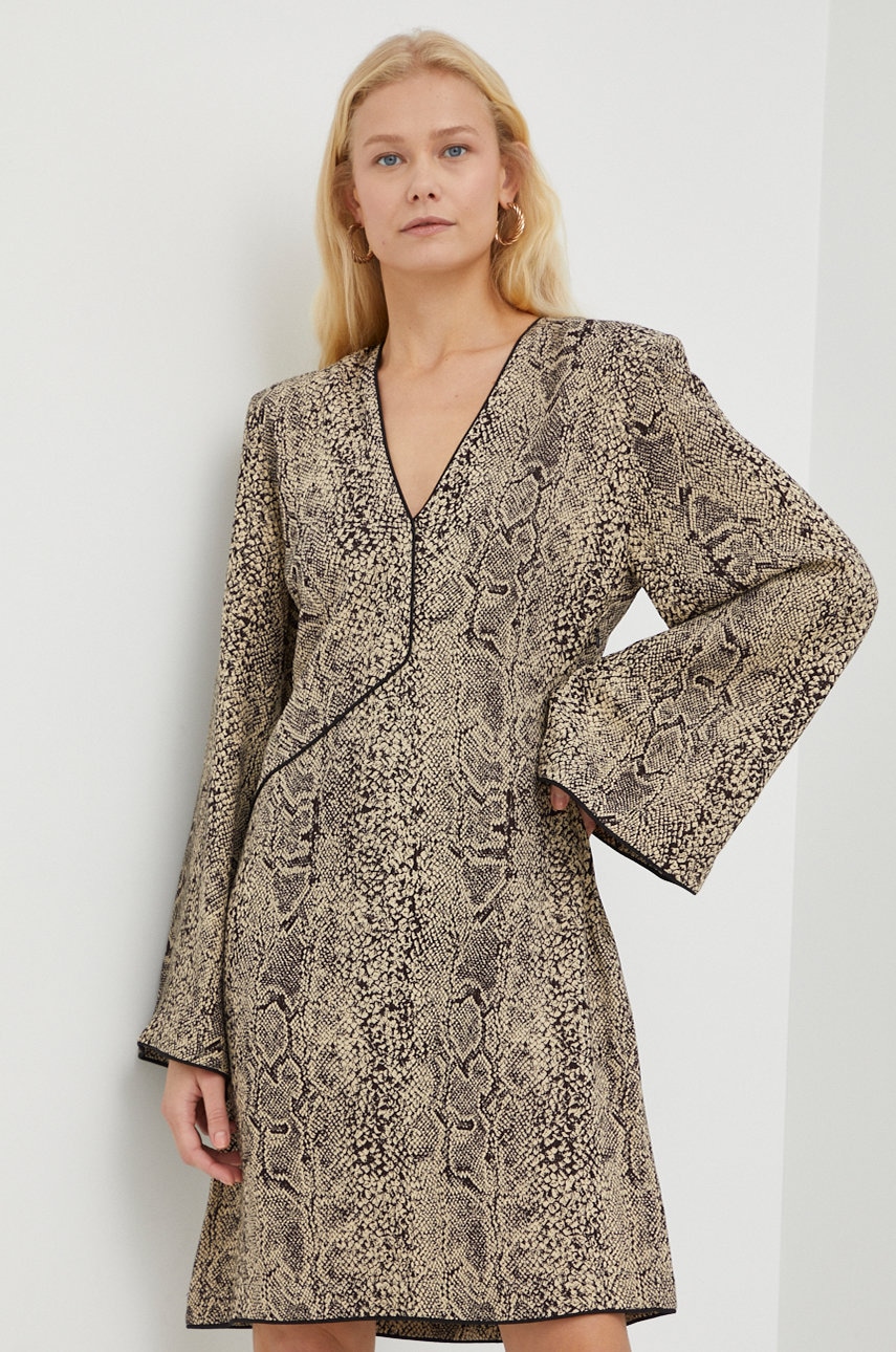 By Malene Birger Rochie Culoarea Maro, Midi, Oversize