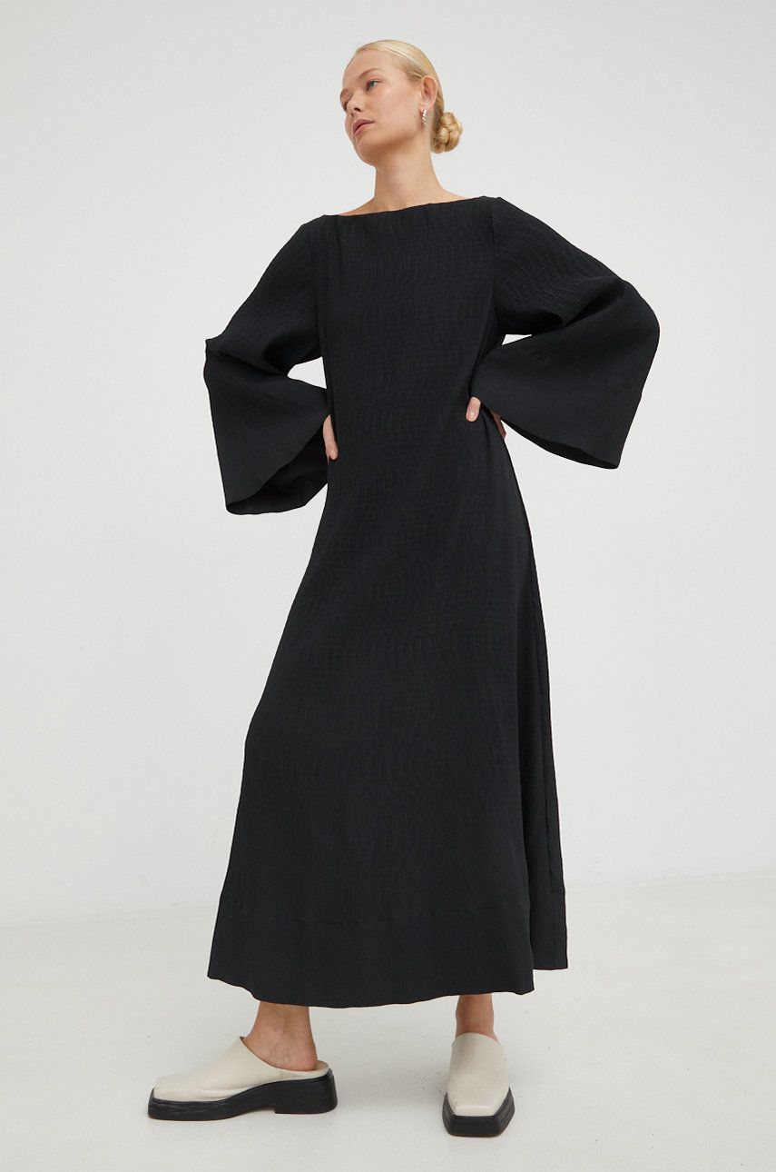 By Malene Birger rochie culoarea negru, maxi, oversize answear.ro imagine noua gjx.ro