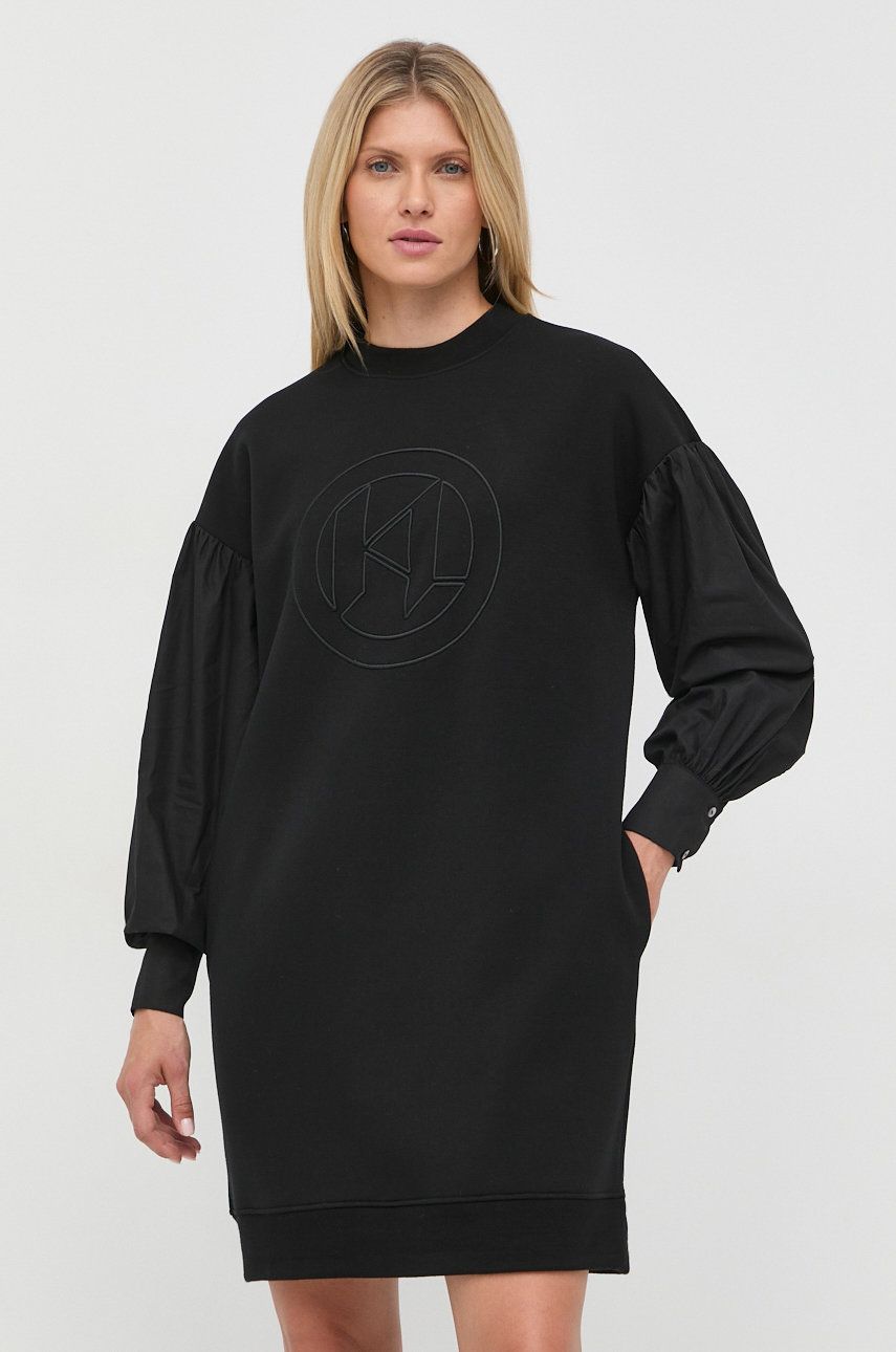 Karl Lagerfeld rochie culoarea negru, mini, oversize answear.ro